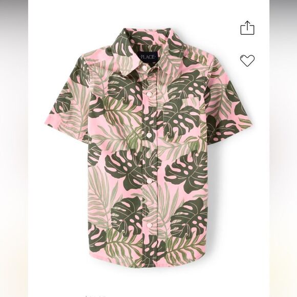 NWT Matching Family Tropical Poplin Button Up Shirt - Rose Pottery - Picture 1 of 5